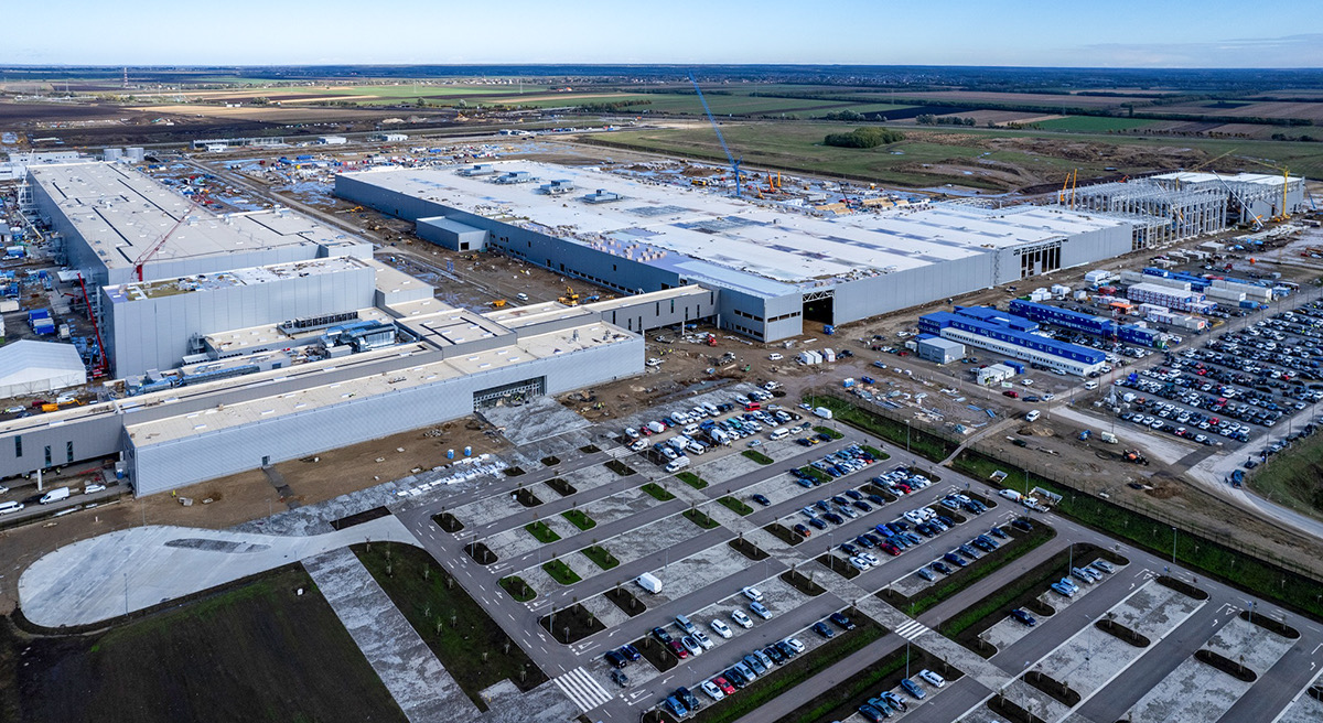 Aerial view of a BMW industrial site